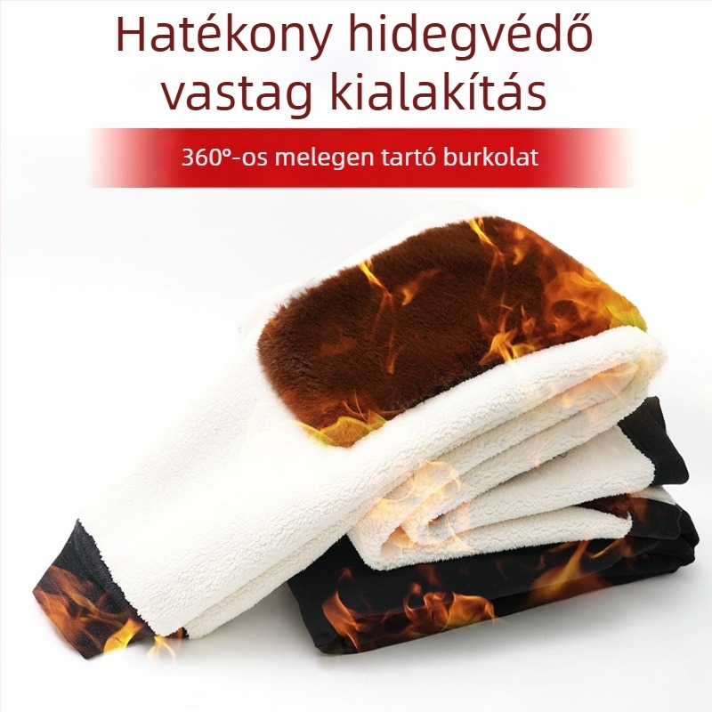 Férfiaknak magas derekú téli melegítő nadrág belső fleeces bélésével és vastag kivitelben, térdvédővel