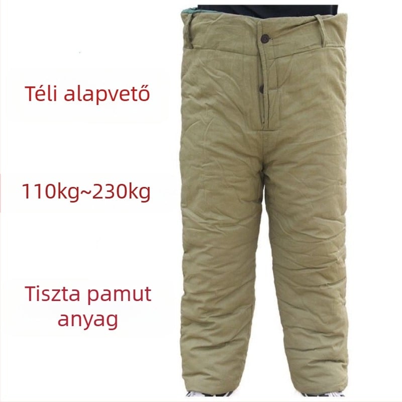 Egyenes szabású nadrág pamut töltettel, középmagas derék, műbőr anyag, téli viselet
