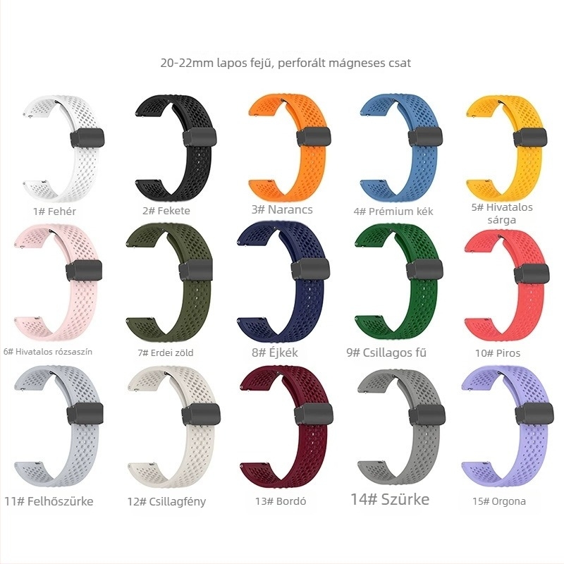 Silikon szíj Xiaomi Watch S4 Sport-hoz magnetikus csattal, lélegző lyukakkal és összecsukható kialakítással