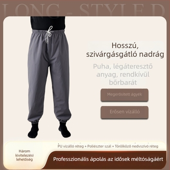 Felnőtt pelenka nadrág, vastag pamut érzet, vízálló és szivárgásmentes, mosható, ágyhoz kötött idős személyek számára, oldalsó szivárgás elleni védelem