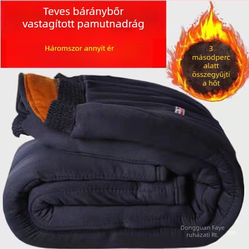 Téli férfiaknak készült szűk fazonú nadrág, középmagas derék, poliészter töltet, kémiai rostok keveréke, bélés vinilon