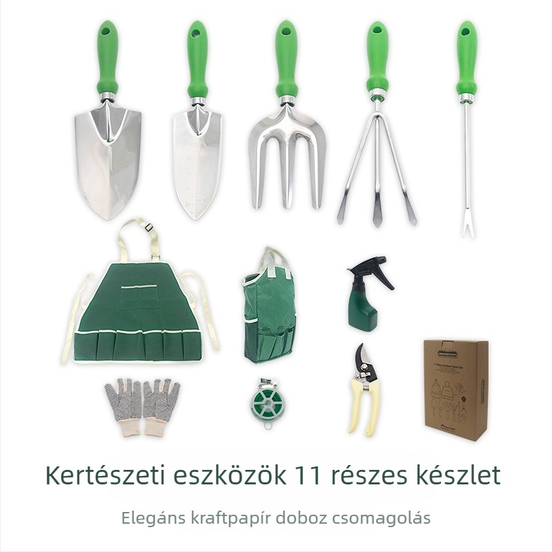 Öt darabos rozsdamentes acél kertészeti szerszámkészlet | PP + Oxford anyaggal | kerti és tengerparti használatra