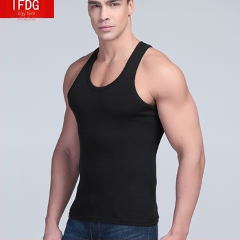 I-alakú mellény, 100% pamut, Slim Fit, kerek nyak, nyár