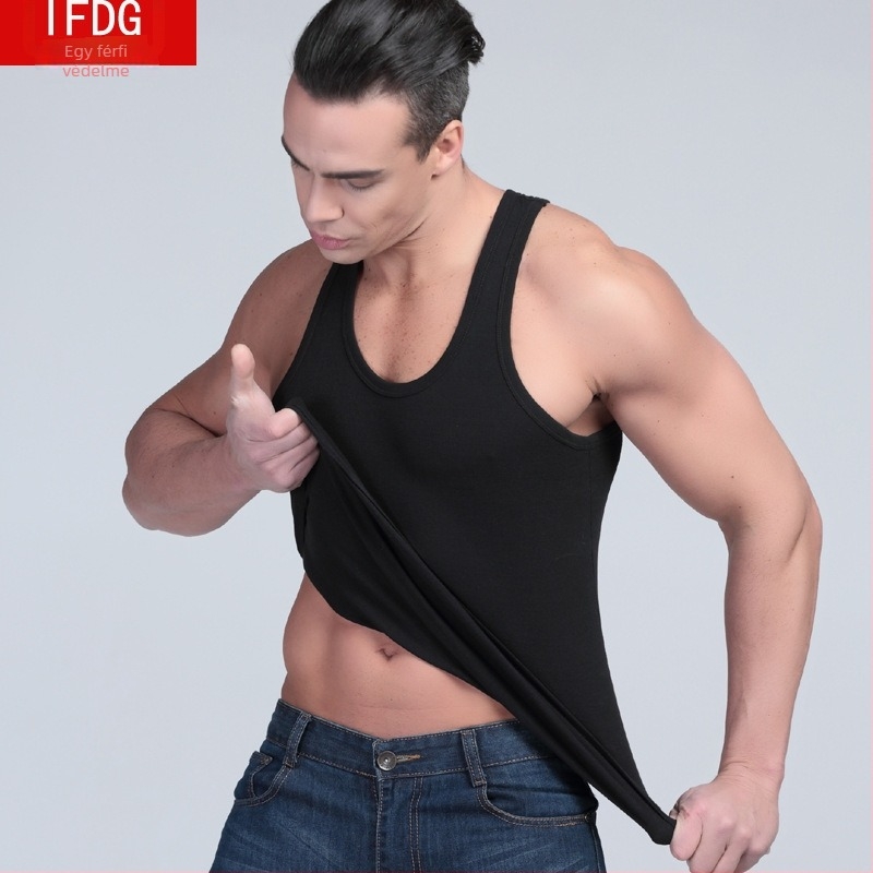 I-alakú mellény, 100% pamut, Slim Fit, kerek nyak, nyár
