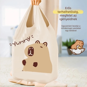Háztartási szemeteszsákok karikatúra kapibara mintával, nagy kapacitás, nyomtatott logó, egyedi méret választható