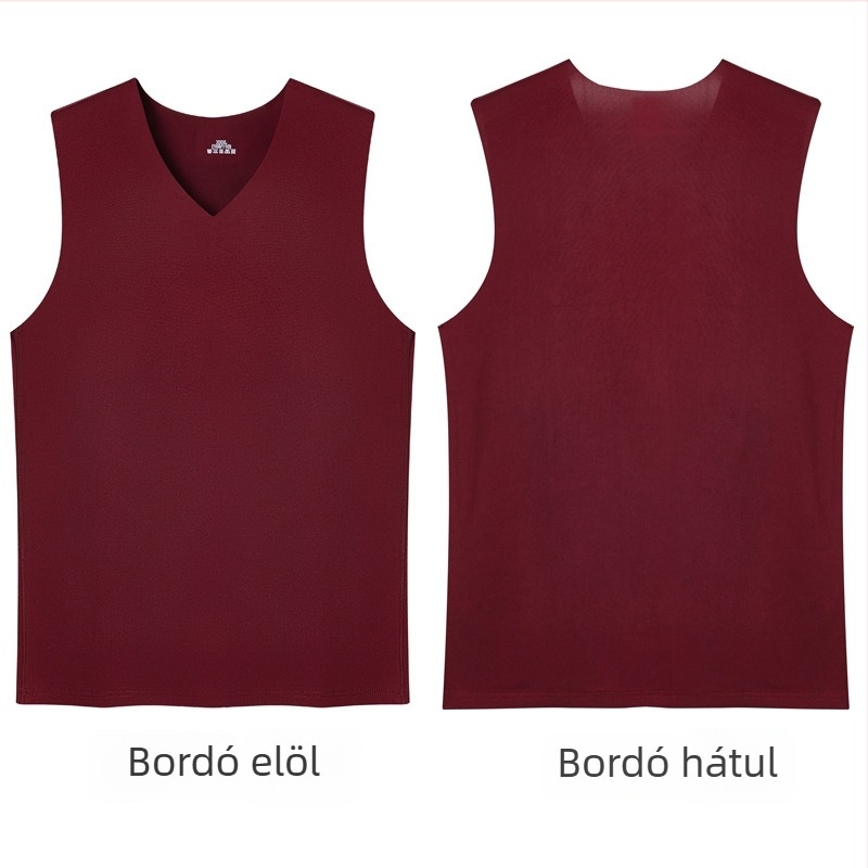 Férfiaknak széles vállú sportos ujjatlan felső - poliészter, 90-95% fő anyag, V-nyak, sportos stílus, 141-160 g/m²