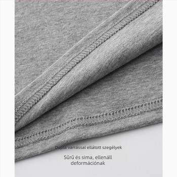 Férfi széles vállú pamut top, V-nyakú, 100% pamut, laza szabás, szöveti tömeg 161–180 g/m2, négy évszakos viselet