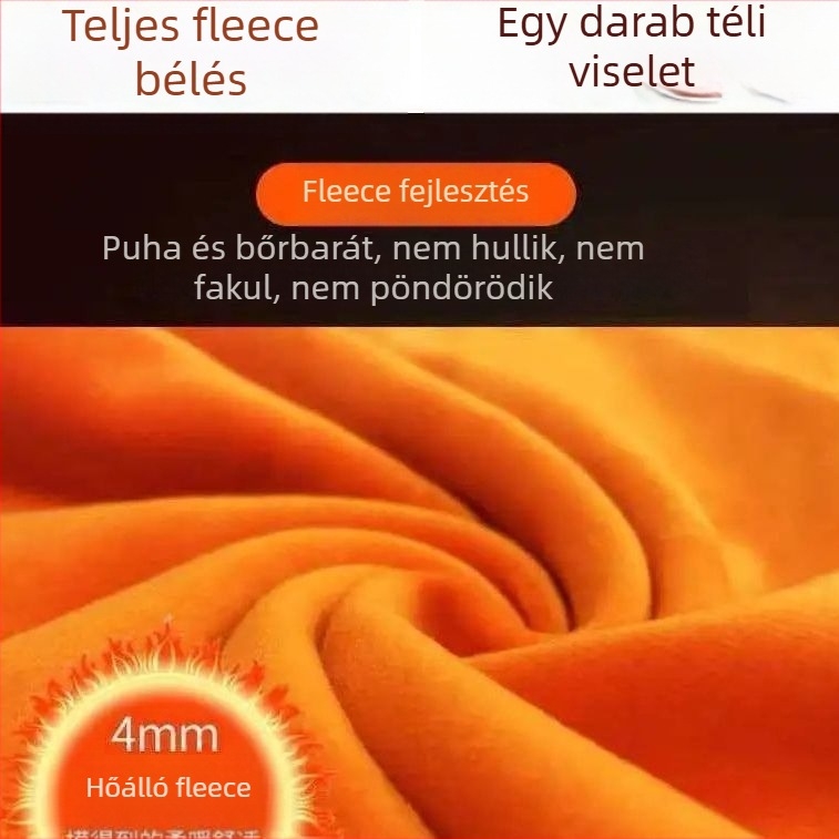 Flízes bélésű csíkos pulóver, közép hosszú, hosszú ujjú, laza szabás
