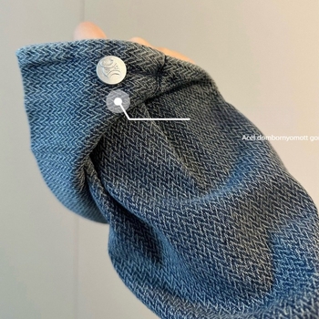 Pamut hosszú ujjú felső lazán szabott, polo gallérral, Harajuku stílus