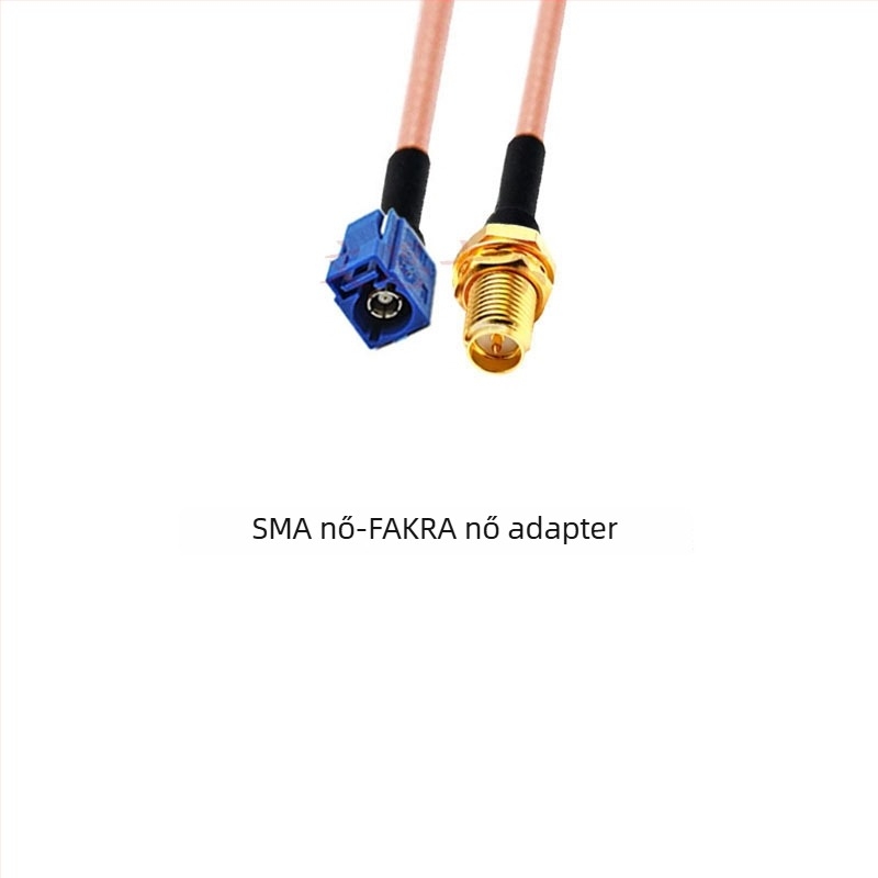 GPS antenna RG316 meghosszabbító kábel, kék, Fakra–SMA átvezető kábel Type-C–SMA, férfi és női csatlakozók