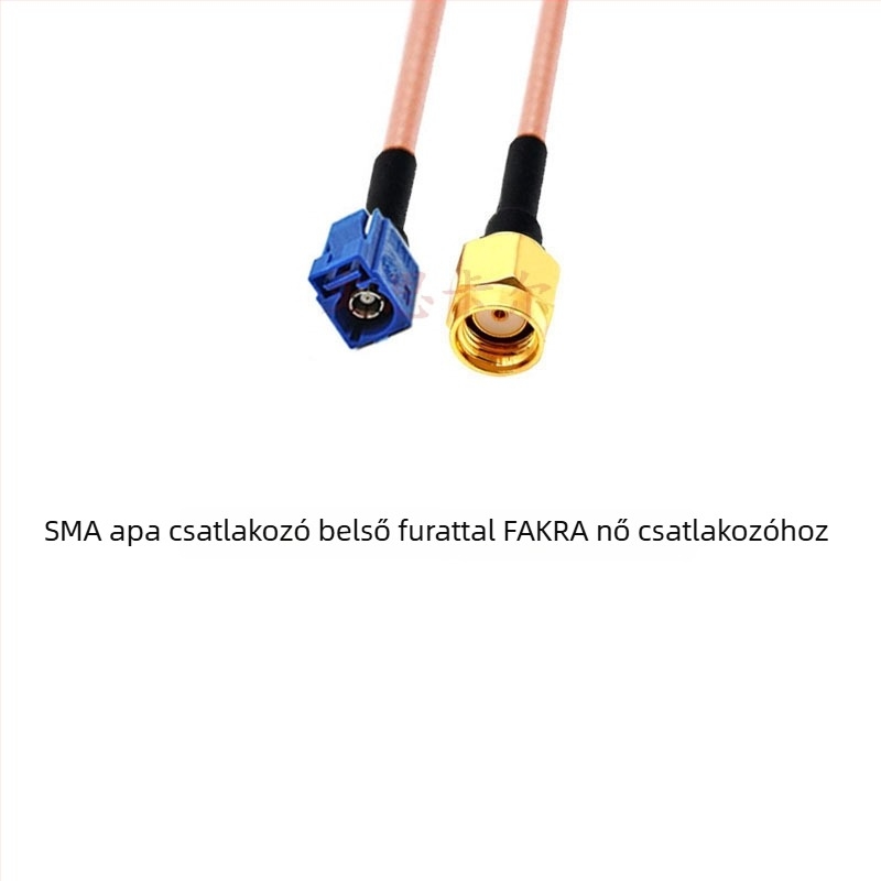 GPS antenna RG316 meghosszabbító kábel, kék, Fakra–SMA átvezető kábel Type-C–SMA, férfi és női csatlakozók