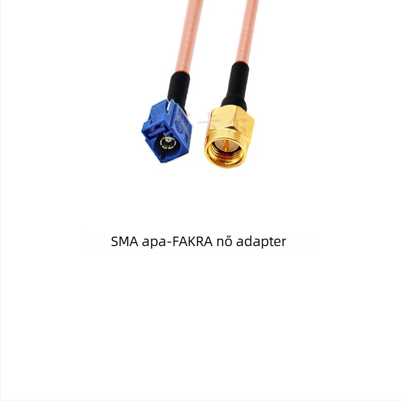 GPS antenna RG316 meghosszabbító kábel, kék, Fakra–SMA átvezető kábel Type-C–SMA, férfi és női csatlakozók