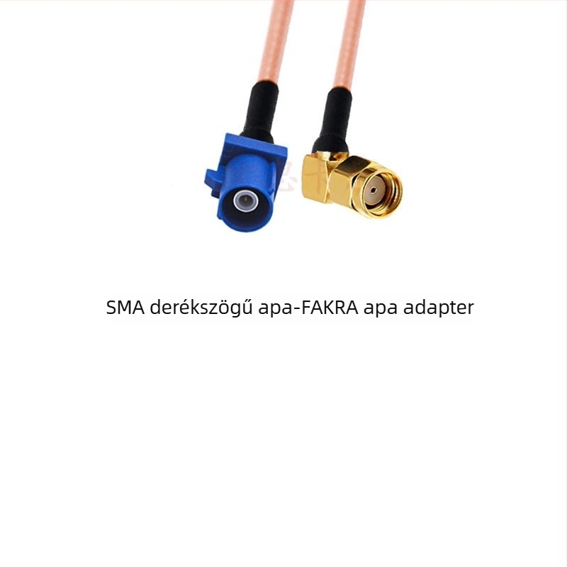 GPS antenna RG316 meghosszabbító kábel, kék, Fakra–SMA átvezető kábel Type-C–SMA, férfi és női csatlakozók
