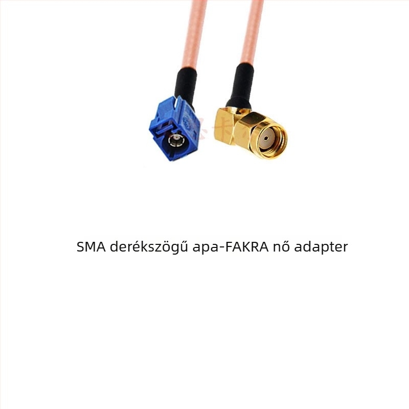 GPS antenna RG316 meghosszabbító kábel, kék, Fakra–SMA átvezető kábel Type-C–SMA, férfi és női csatlakozók