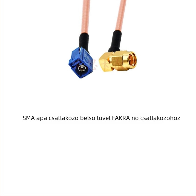 GPS antenna RG316 meghosszabbító kábel, kék, Fakra–SMA átvezető kábel Type-C–SMA, férfi és női csatlakozók
