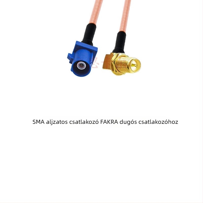 GPS antenna RG316 meghosszabbító kábel, kék, Fakra–SMA átvezető kábel Type-C–SMA, férfi és női csatlakozók