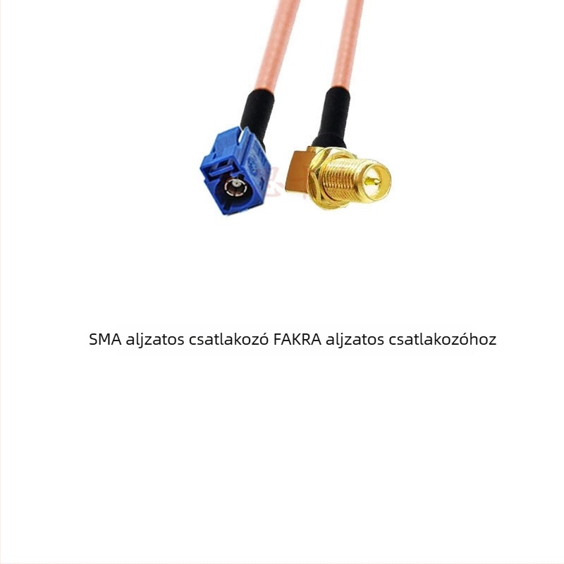 GPS antenna RG316 meghosszabbító kábel, kék, Fakra–SMA átvezető kábel Type-C–SMA, férfi és női csatlakozók
