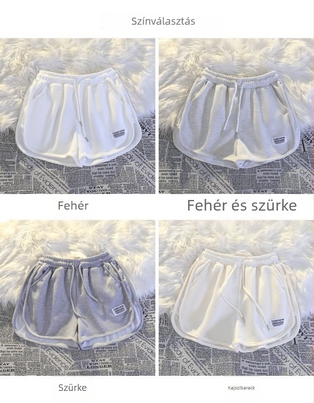 Minnie női pamut rövidnadrág, könnyű, magas derekú, széles szárú, lazább fazonú