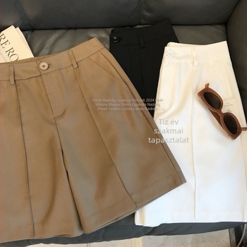 Női középmagas derekú, egyenes szabású nadrág, Spandex-Poliészter keverék, mikroelaszticitás, Hang-dye bevonat