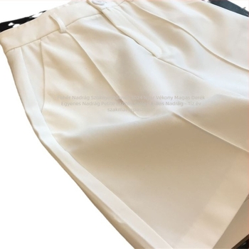 Női középmagas derekú, egyenes szabású nadrág, Spandex-Poliészter keverék, mikroelaszticitás, Hang-dye bevonat