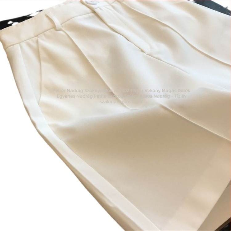 Női középmagas derekú, egyenes szabású nadrág, Spandex-Poliészter keverék, mikroelaszticitás, Hang-dye bevonat