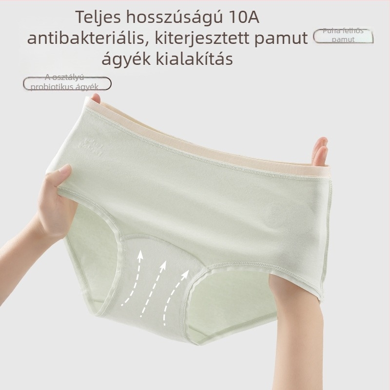 Női pamut középmagasságú alsónemű, egyszínű, 95–100% pamut, antibakteriális és lélegző, pamut bélés a területnél.