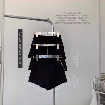 Női pamut egyenes szárú nadrág, magas derék, 3/4 hossz, mindennapi viselet