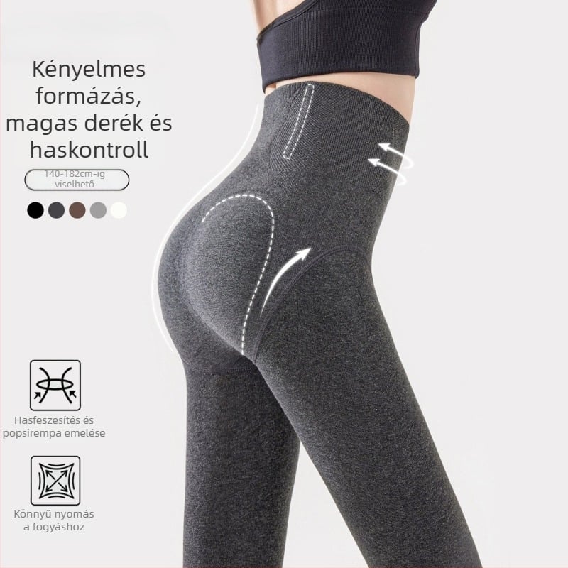 Női pamut alapú harisnya, magas derekú, formázó hatás, vastag fleece bélés, hosszabb verzió