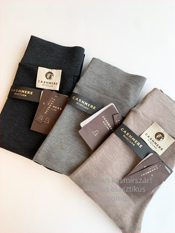 Női téli leggings kasmírszálas keverékből (30–50% kasmír), meleg és elasztikus, magas derekú haskontrollért, szoros fazonú jóga nadrág