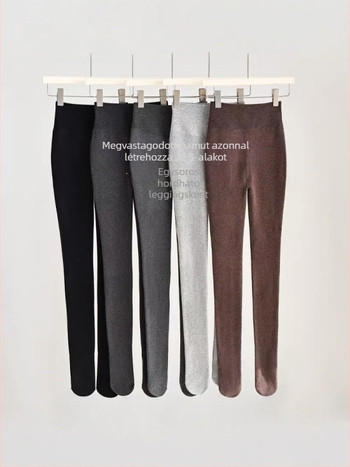 Női harisnyanadrág fleece béléssel, lábszár-kompreszió, tavasszal-őszi, vastag, 9/10 hossz