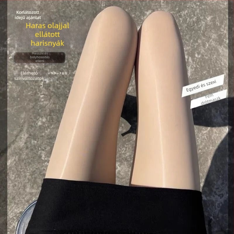 Női nylon harisnya fenékemelő funkcióval, egyszínű mintázattal, vékony, nylon tartalom 50–70%