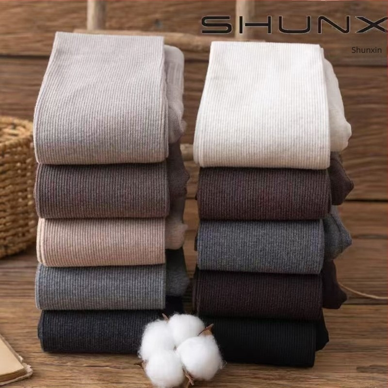 Shunxin 9026 Pamut harisnyák tavasz–ősz, 150 g, egyszínű, lábakkal, bélés nélkül