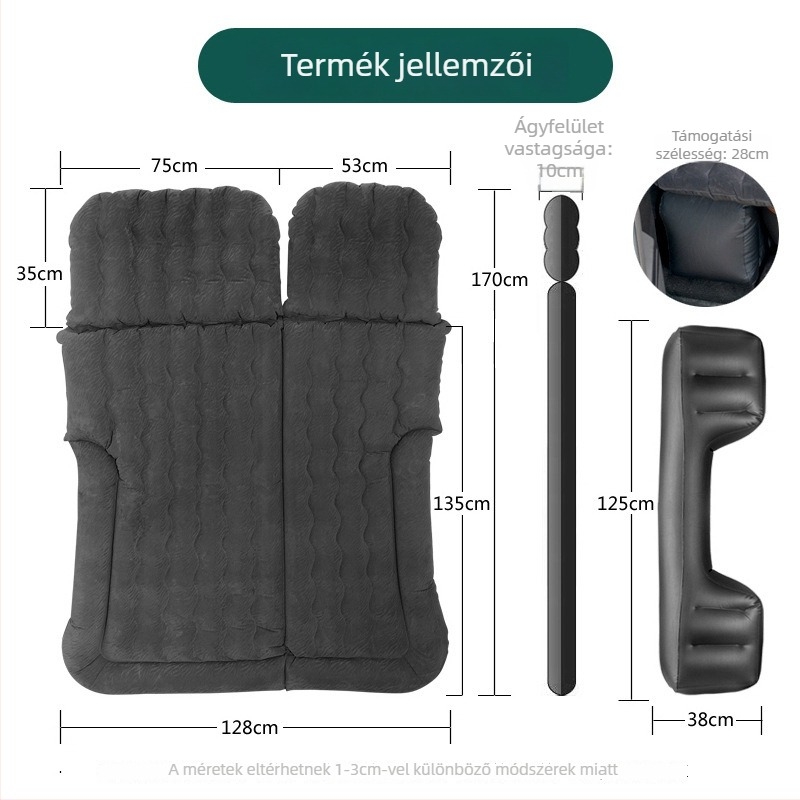 Univerzális SUV csomagtartó belső felfújható ágy, PVC flockinggal, manuális felfújás, súly 3,3 kg, max terhelés 300 kg