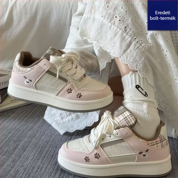 Női vastag talpú casual cipő, kerek orr, műanyag PU felsőrész, középmagas sarka 3–5 cm, injekcióval formált talp, elöl fűző