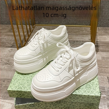 Női casual sneaker bőr felsőrész, platformos torta alakú sarokkal, gumírozott talppal, báránybőr béléssel, fűzős zárás