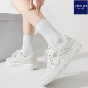 Női alacsony talpú mindennapi sneaker, kerek orr, mű PU felsőrész, injektált talp, 3–5 cm sarokmagasság