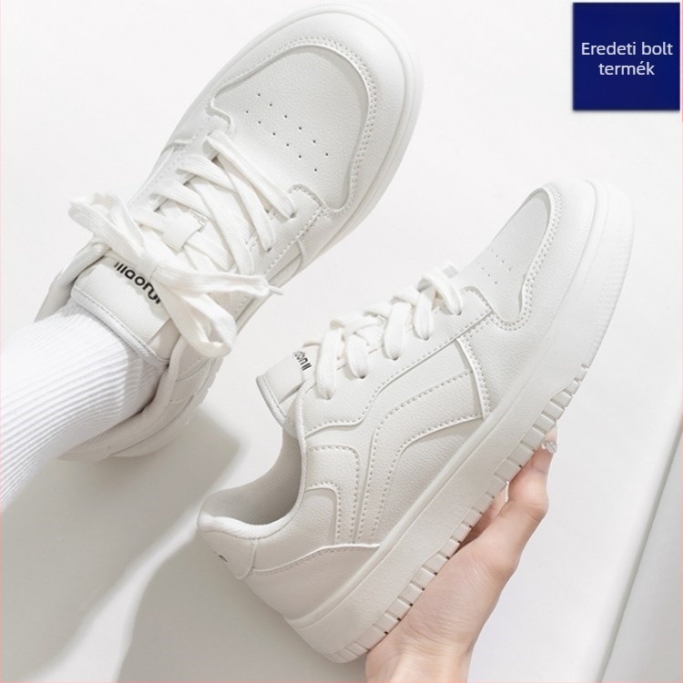 Női alacsony talpú mindennapi sneaker, kerek orr, mű PU felsőrész, injektált talp, 3–5 cm sarokmagasság