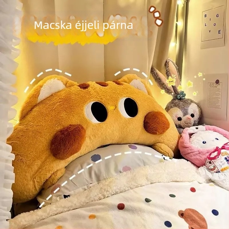 Diákkollégiumi animációs dizájnnal készült fejpárna emeletes ágyhoz, plüss huzattal, deréktámasz, nagy hátsó párna, levehető és mosható