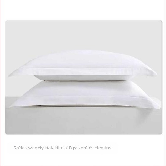 Pamut selyem satin párnahuzat, fehér, hímzett felirattal, levehető és mosógépben mosható, modern Minimalista stílus