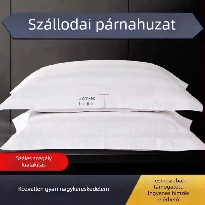 Vastagított pamut párnahuzat, sima szövésű, fonalas festés, egyszerű stílus (30s anyag)