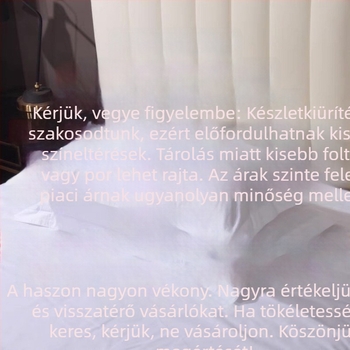 10 db 100% pamut párnahuzat, fehér szatén szövésű, szállodák és panziók számára, 60-count, vastagított