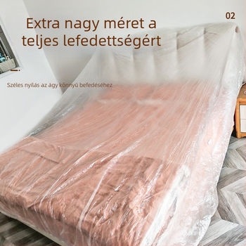 Egyszer használatos porvédő huzat az ágyhoz, gumis zsinórral – PE műanyagból