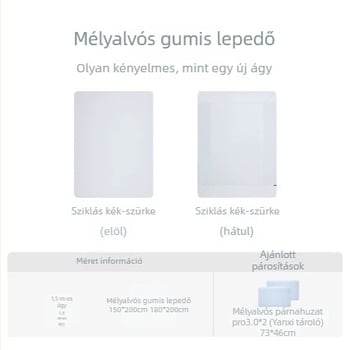 Hotelminőségű mély alvást támogató rugalmas lepedő matracvédővel, 1,5 m-es méret, egész éves használatra, egyszínű, modern minimál stílus