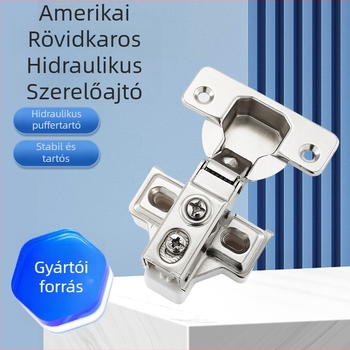 Gardróbajtó zsanér - rövid karú hidraulikus, nikkelezett, vasból/ hideg hengerelt acél, kétfokozat zárás