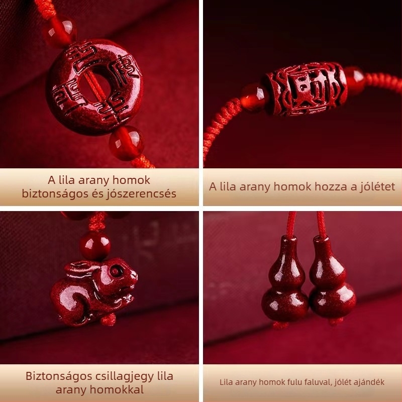 Cinnabar zodiákus bokapánt, uniszex, kézzel szőtt, állat- és horoszkóp motívum, egyedi csomagolás