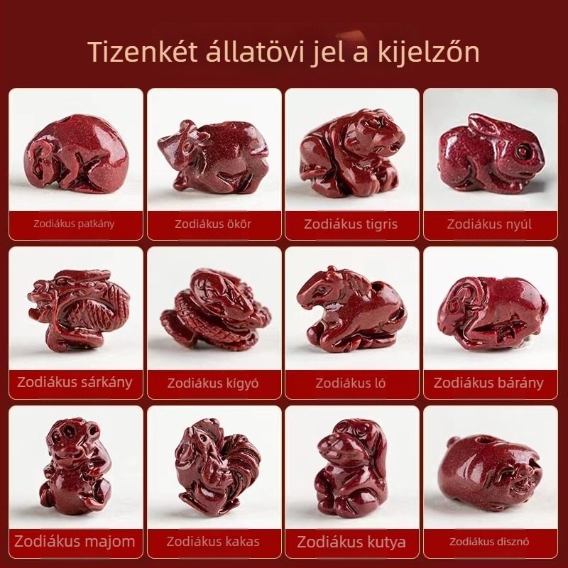 Cinnabar zodiákus bokapánt, uniszex, kézzel szőtt, állat- és horoszkóp motívum, egyedi csomagolás