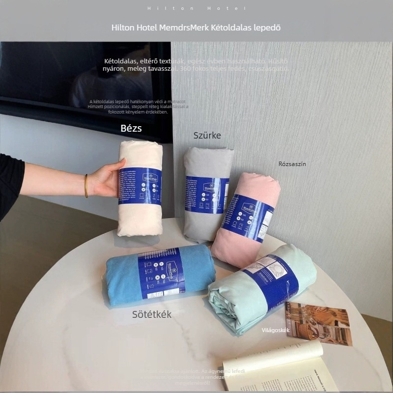 Kétoldalas matracvédő lepedő: egyik oldalon Ice Silk, másikon Deer Velvet; géppel mosható