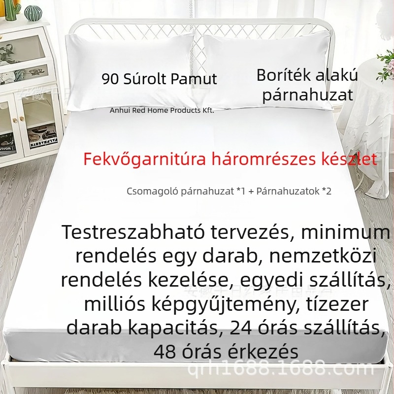 Egyedi 3 részes lepedőgarnitúra 3D digitális nyomtatással, anyaga: kémiai rost; szövet: nyomtatott, bolyhos, sima szövés