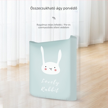 Összehajtható ágy porvédő huzat – elasztikus él, anyag: selyem virágmintás szövet, reaktív nyomtatás, mintázat 69850, Univerzális stílus