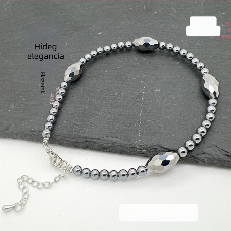 Koreai stílusú bokalánc természetes terahertz energiakővel, Cold Goose Jewelry márka, Guangzhou eredet, gyártási szám 3131123123